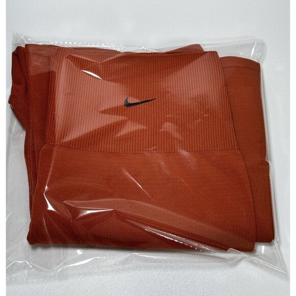 Nike Sportswear Chill Knit Sweater Flared Pants Women Medium Orange High-Waisted - Picture 12 of 12